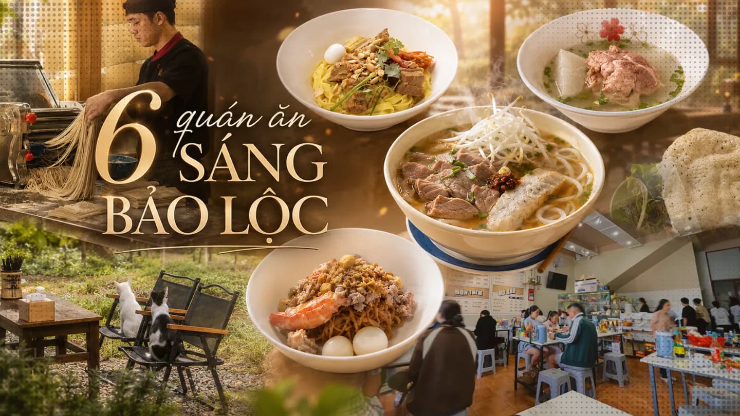 Banner top 6 địa điểm ăn sáng bảo lộc ngon sạch
